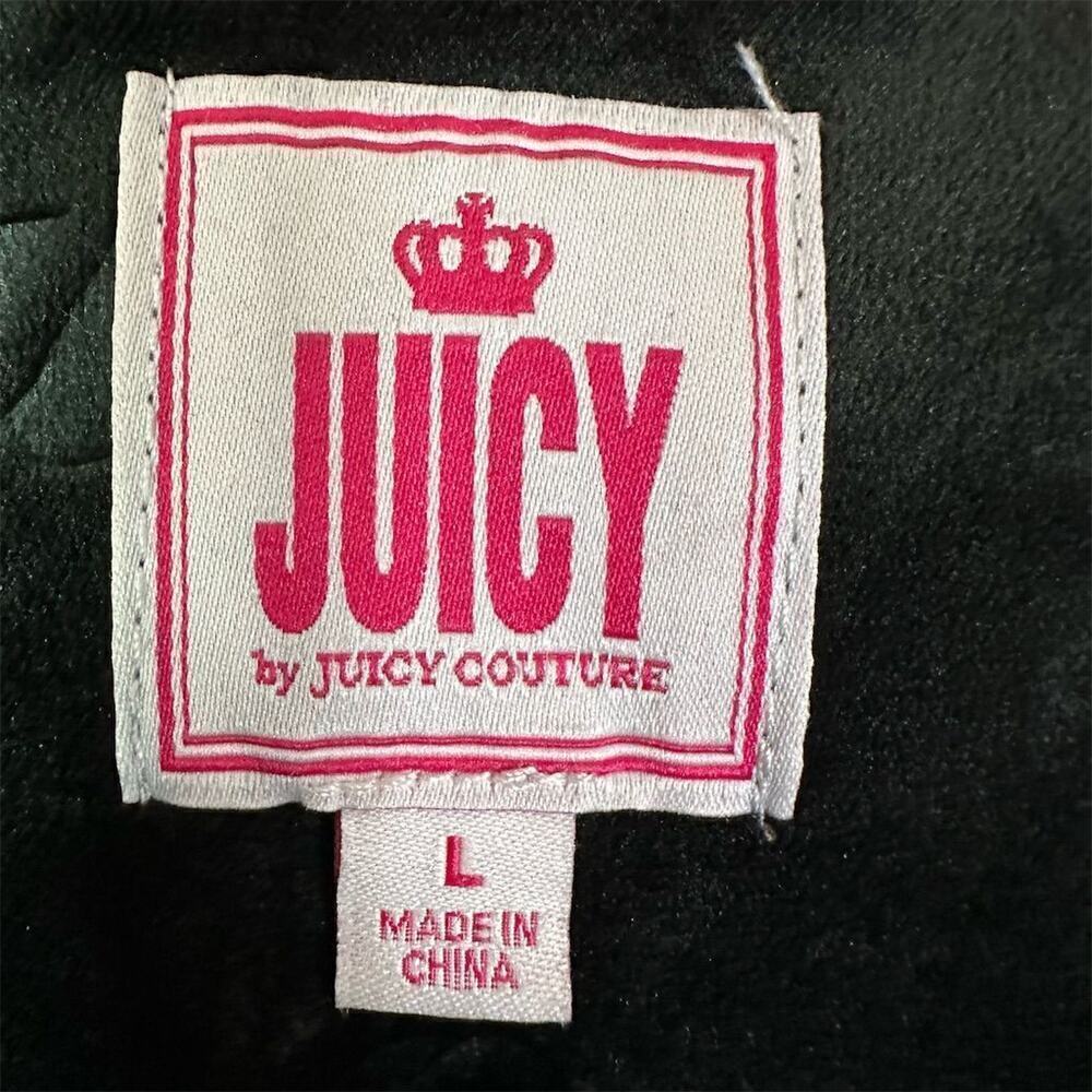 Juicy Couture Velour Pajama Top Women Size L Black Long Sleeve Cozy Soft Y2K - Picture 3 of 13